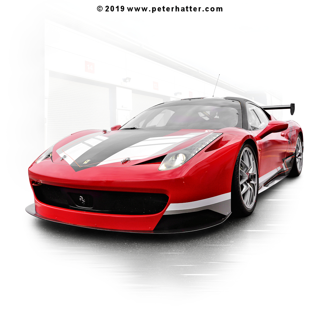 Ferrari outside the pit garages.