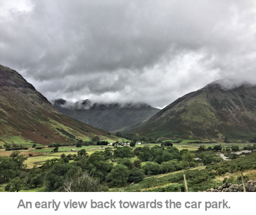 an early view back towards the car park