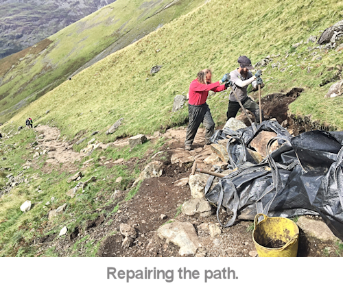 repairing the path on scafell pike